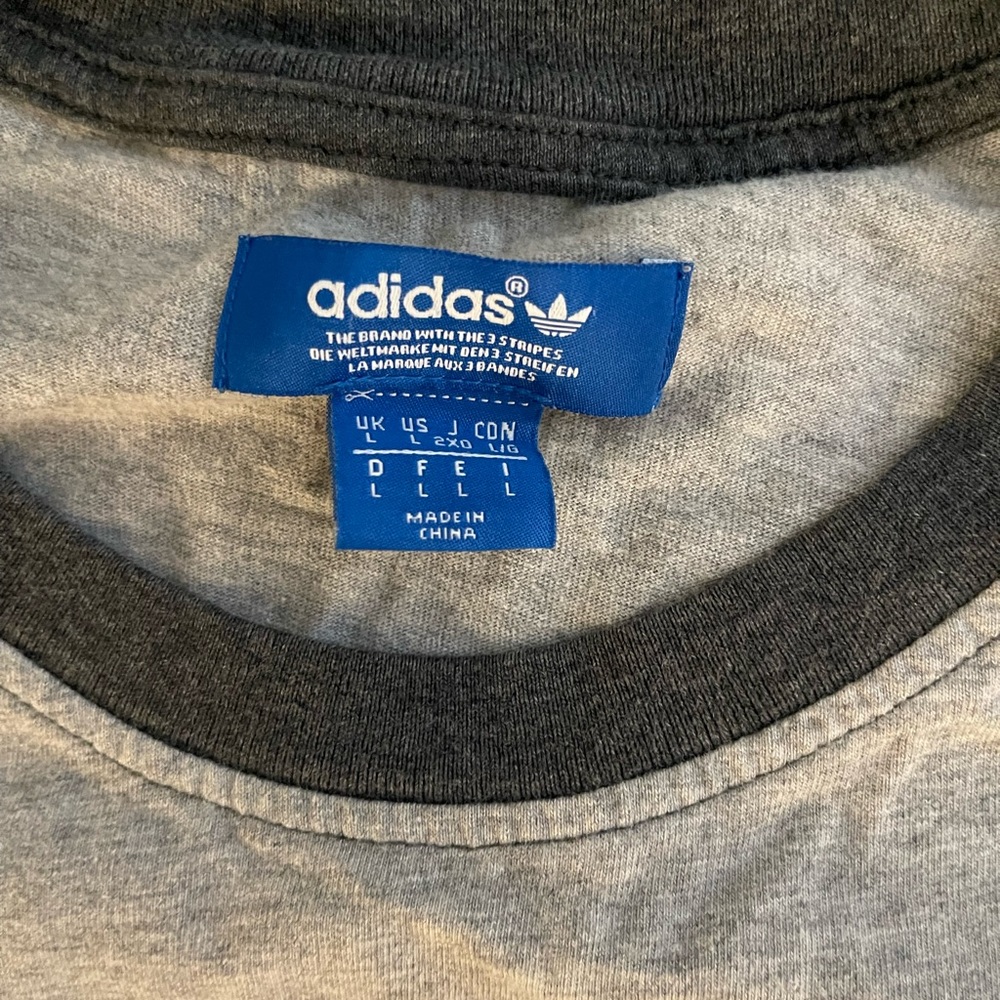 vintage gray adidas baseball tee large